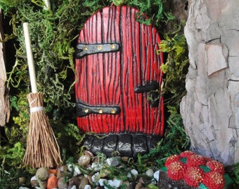 Red Fairy door outdoor, fairy garden kit, fairy doors and windows, fairy door set, fairy door accessories, fairy door tree, minatures