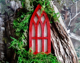 Fairy Garden Gothic window - to go with the Scrunching Fairy Door - Extra windows for your Fairy Door All colours available