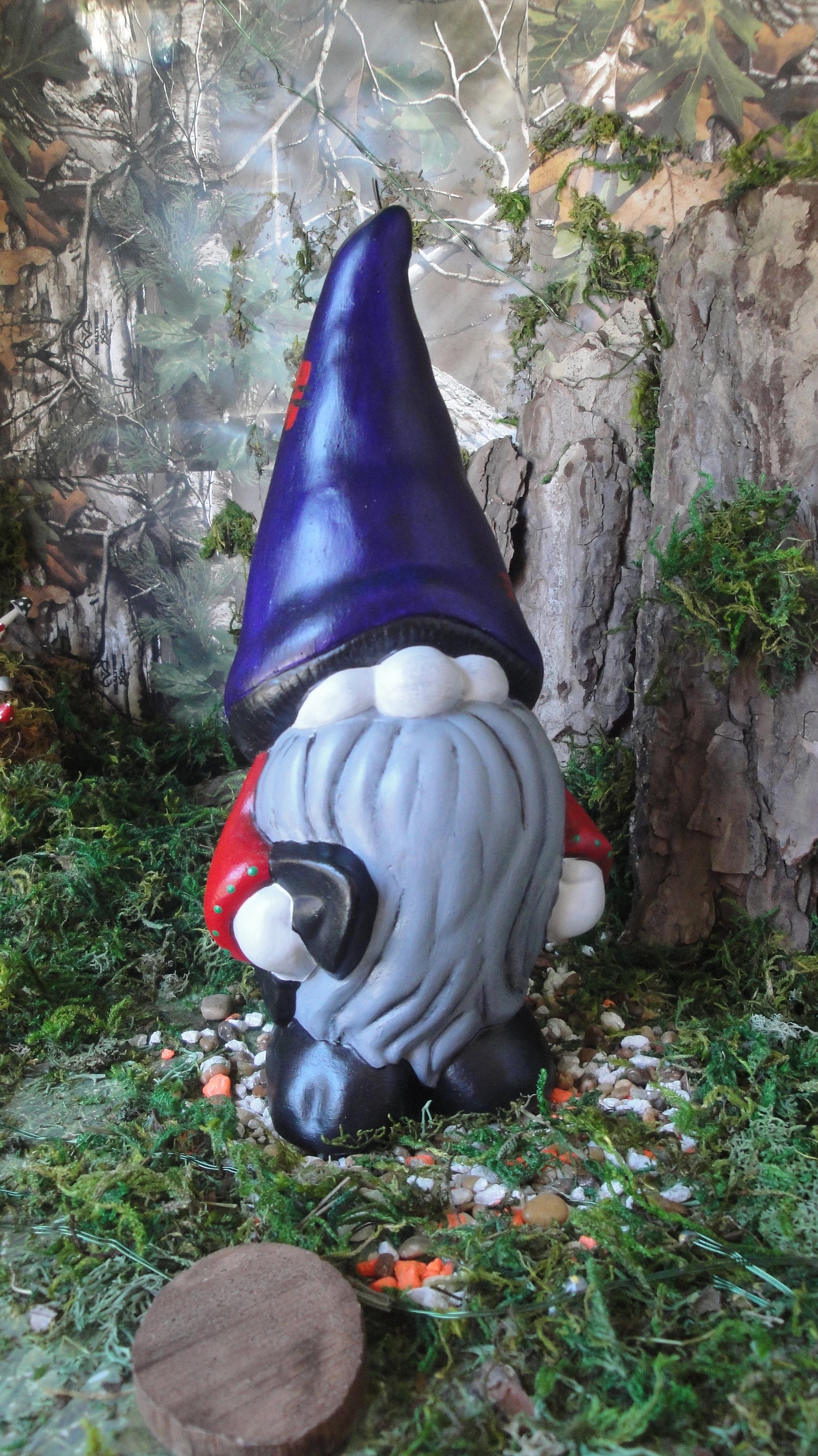 Large Pointy Hat Garden Gnome Purple Hat Garden Gnome Statue Etsy