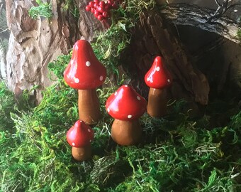 NEW Listing: For small or large Fairy Gardens, Concrete Mushrooms packs