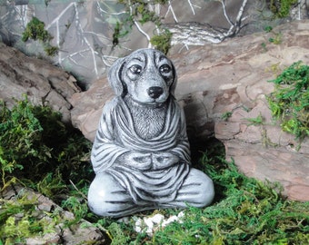 Buddha dog for your Spiritual Zen Meditation garden or statue for your Altar.  concrete cast.