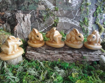 Rabbit Pot Feet/Risers to add to your Garden Decor and elevate your garden plants - Handmade casted in Concrete - sizes 2.5 L x 2.0 W