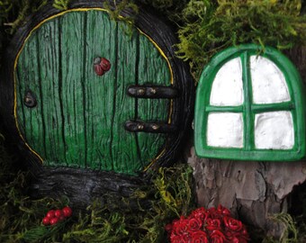 Fairy Door kit, Fairy Garden door, Green Fairy Door, Fairy door outdoor, Fairy garden kit, fairy door for tree, fairy gifts, fairy decor