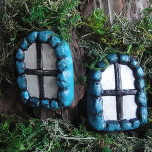 Fairy  Garden oval windows x 2 for your fairy garden door and garden display in Deep Turquoise or any colour you choose.