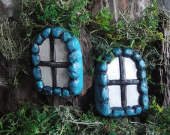 Fairy  Garden oval windows x 2 for your fairy garden door and garden display in Deep Turquoise or any colour you choose.