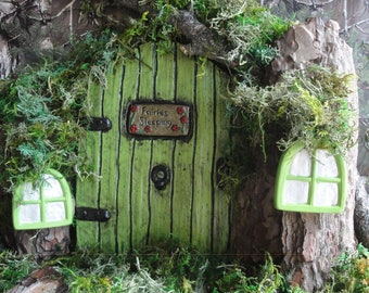 Large Fairy Door for the Garden. Fairy door concrete made., Fairy Door for Tree, Fairy doors and windows, Fairy garden set,