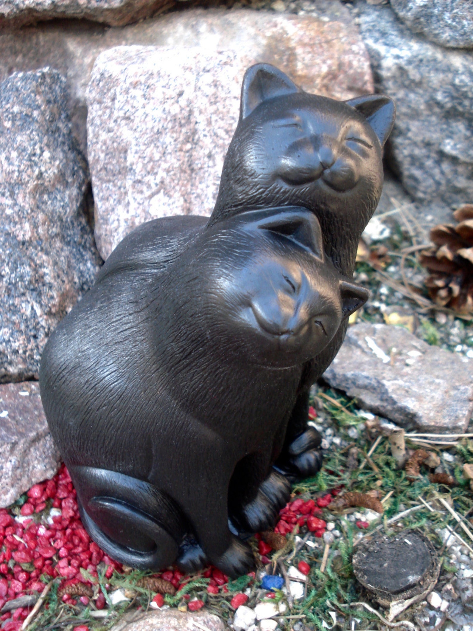 large black cat statue