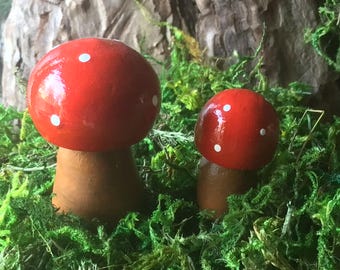 NEW Listing: For small or large Fairy Gardens, Concrete Mushrooms packs
