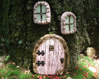 Fairy Door kit, fairy garden decor, fairy doors and windows, fairy garden kit, outdoor decor, garden fairy doors, woodland decor, faerie