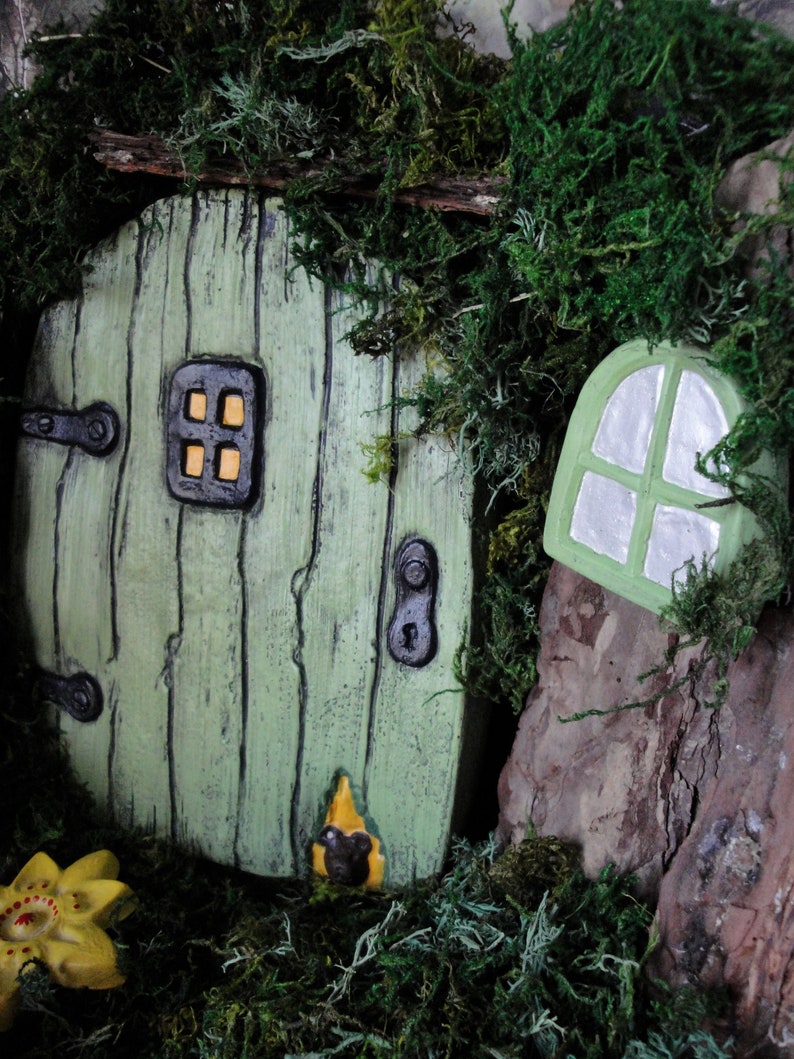 Fairy Door, Extra large fairy door, Fairy Door for Tree, Fairy doors and windows, Fairy garden set, unique garden decor, home and garden image 4