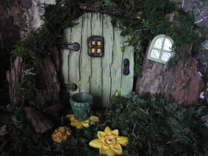 Fairy Door, Extra large fairy door, Fairy Door for Tree, Fairy doors and windows, Fairy garden set, unique garden decor, home and garden image 3