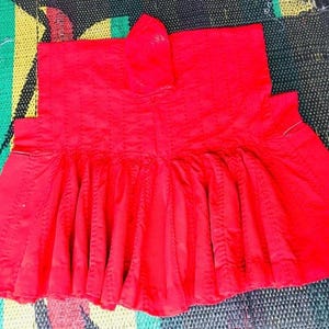 Handwoven Fugu Smock: Crimson Red Ghanaian Batakari