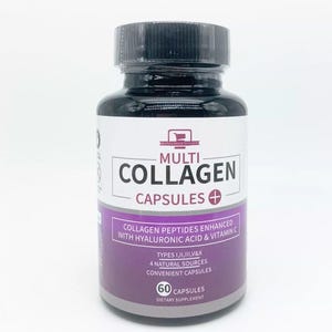 Multi-Collagen Peptides with Hyaluronic Acid & Vitamin C | 60 Capsules | 5 Types of Collagen - Free UK Shipping ***introductory offer***