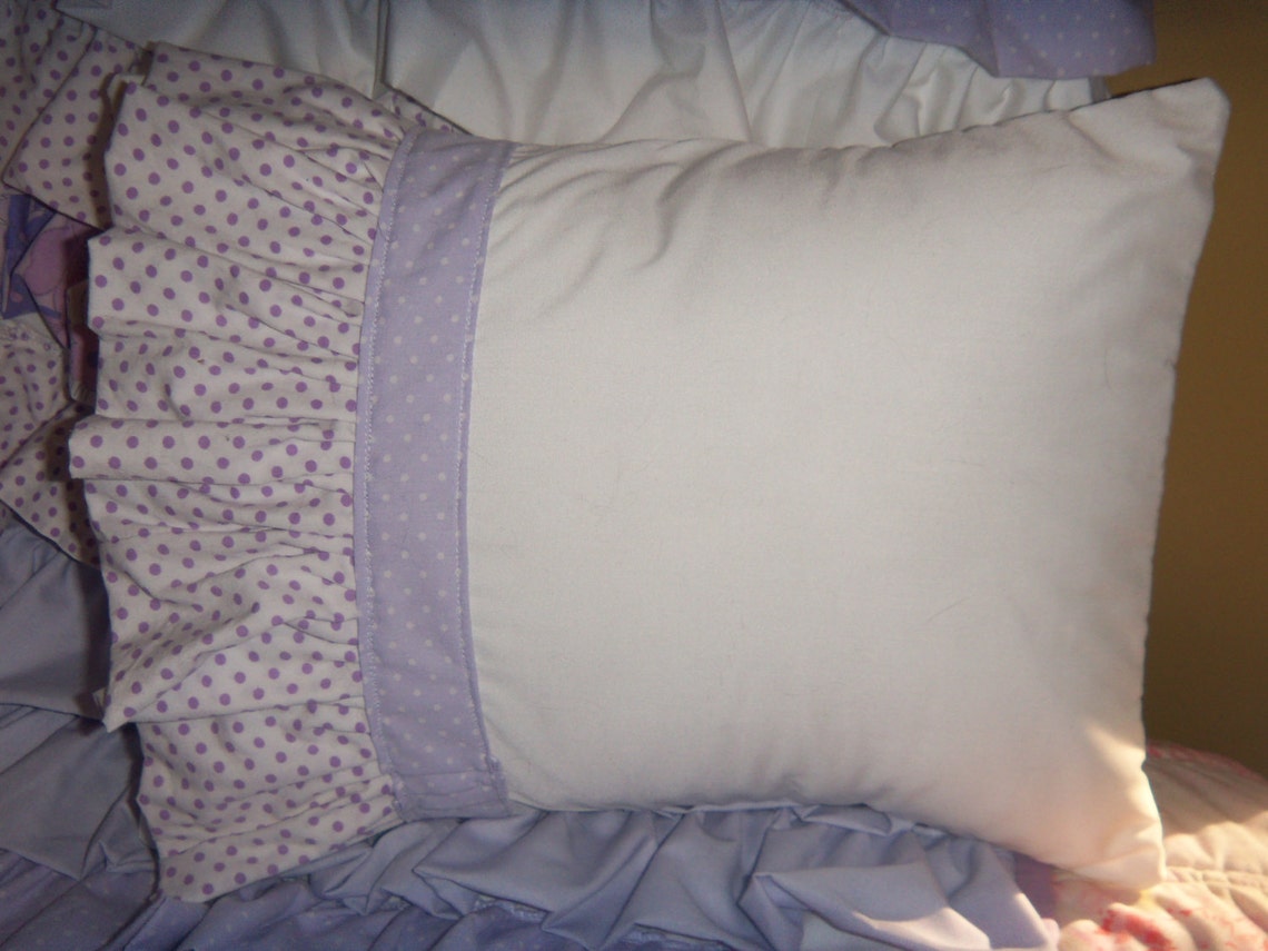 Purple Ruffle quilt & pillow cover set Etsy