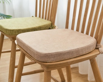 Cojín para silla en forma de U, almohadilla de asiento de mezcla de lino, almohadilla de comedor de espuma de alta densidad