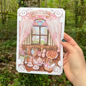 Beltaine Tea Party - Gedruckte Aquarellillustration - A5, A4 - Frühlingsposter - Beltaine Sabbath