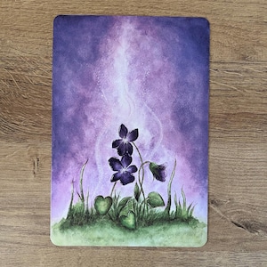 Verzauberte Veilchen - Gedruckte Aquarellillustration - Frühlingsposter - Blütenzauber