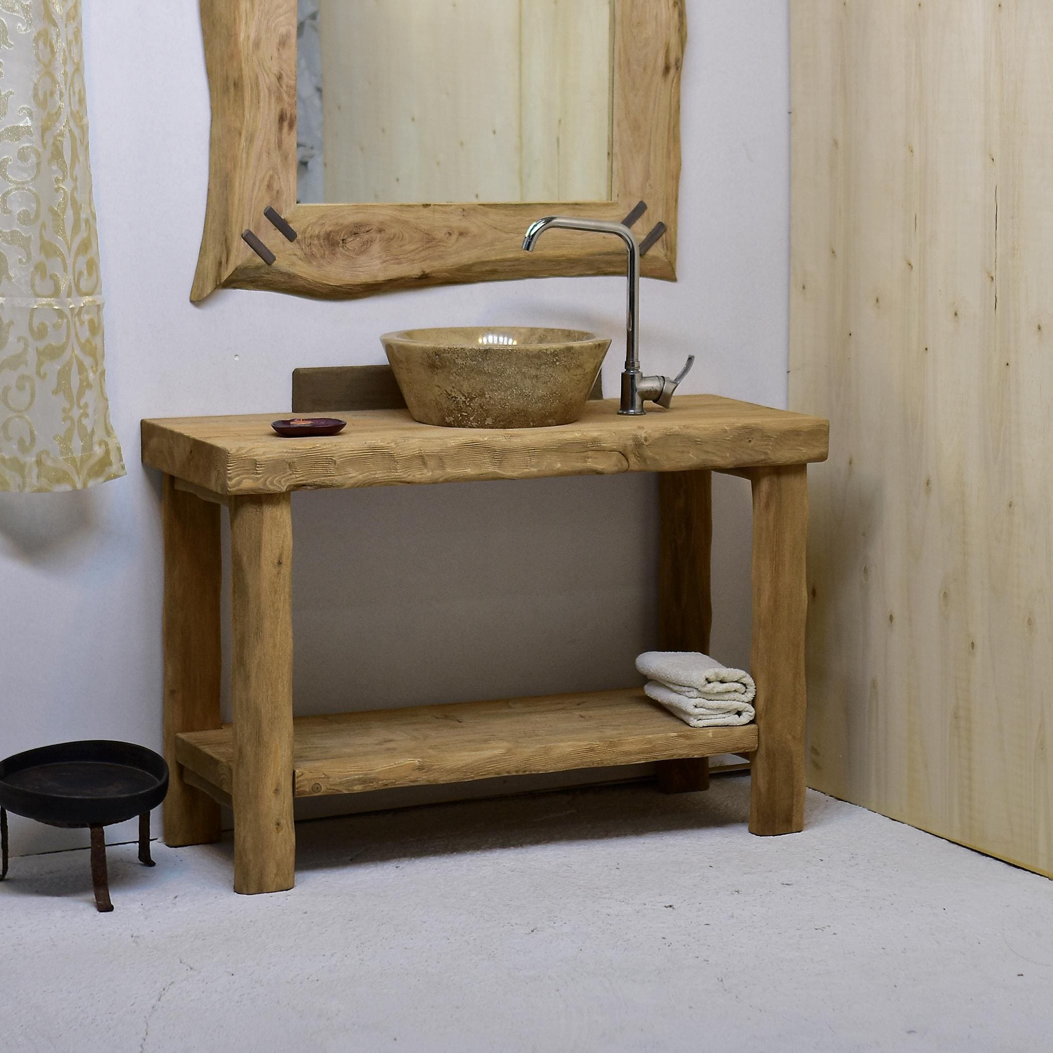Handmade Reclaimed Rustic Natural Edge Wood Bathroom Sink - Etsy