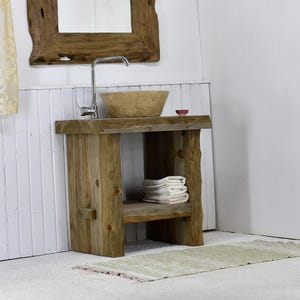 Rustic Bathroom Sink Handmade Farmhouse Mid Century Decor Furniture Wood Vanity Farmhouse Cedar Wood Live Edge Vanity