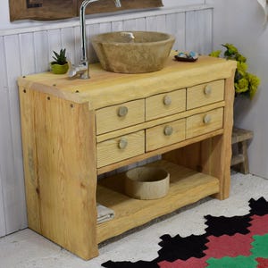 Rustikales Badezimmer Waschbecken, Badezimmer Waschbecken aus Altholz, Massivholz, Benutzerdefinierte Rustikales Holz Badezimmer Waschbecken Schrank Bauernhaus Design