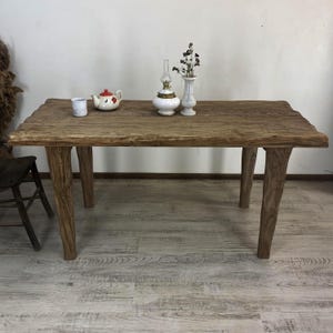 Reclaimed Wood Farmhouse Dining Table, Rustic Solid Wood Kitchen Furniture