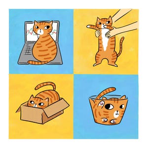 Divertente ritratto di gatto personalizzato da foto - Regalo unico per gli amanti dei gatti - Arte per animali domestici in stile cartone animato - Regalo di anniversario personalizzato