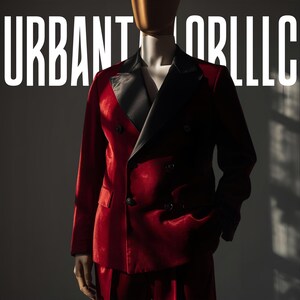 Red Velvet 2 Piece Suit For Men, Double Breasted Suit, Wedding Attire, Groomsmen, Gift For Him.