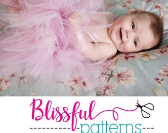 Patron de tutoriel PDF No Sew TUTU - Rubans et tulle pour créer votre propre princesse BlissfulPatterns