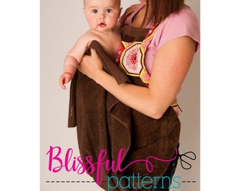 Baby Bath Apron Towel and Mitt PDF Sewing Pattern- INSTANT DOWNLOAD -By BlissfulPatterns