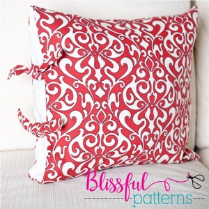 Side Tie Pillow Case PDF Sewing Pattern INSTANT DOWNLOAD By BlissfulPatterns image 1