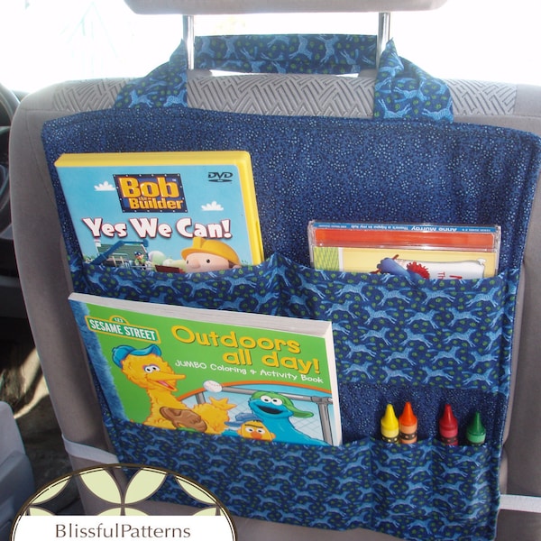 Organizador de asientos de coche - Patrón de costura PDF - DESCARGA INSTANTE -por BlissfulPatterns