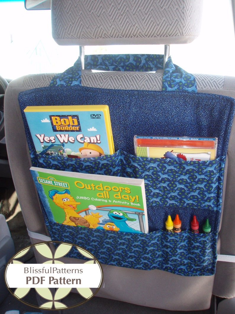 Car Seat Organizer PDF Sewing Pattern INSTANT DOWNLOAD by BlissfulPatterns image 1