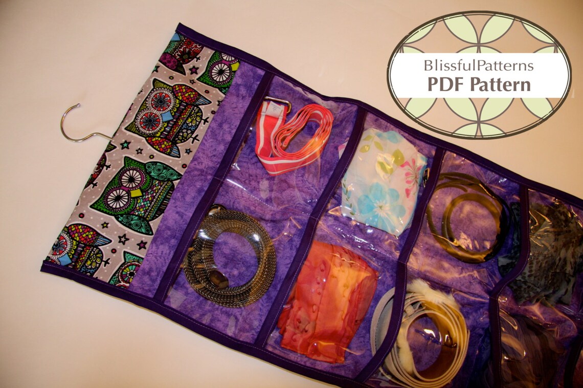 Clear Pocket Hanging Organizer for Jewellery or Belts PDF Etsy