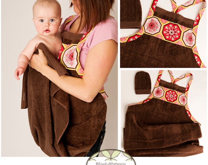 NEW Baby Bath Apron Towel and Mitt PDF Sewing Pattern by Etsy