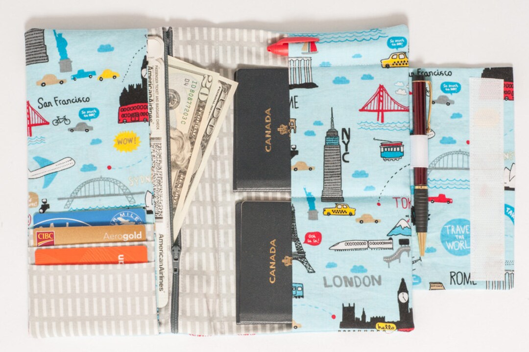 Family Size Passport Travel Holder PDF SEWING PATTERN Holds 4 Passports