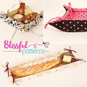 Fabric Bin with Ties PDF Sewing Pattern - FREE Shipping - by Blissfulpatterns