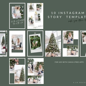 Festive Instagram Stories Template, Instagram Story Templates, Insta Templates, Festive, Holidays, Canva Templates for Instagram Stories image 1