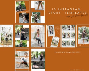 Thanksgiving Instagram Stories Template, Instagram Story Templates, Insta Templates, Autumn Fall, Canva Templates for Instagram Stories