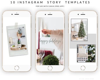 Christmas Instagram Stories Template, Instagram Story Templates, Insta Templates, Festive, Holidays, Canva Templates for Instagram Stories