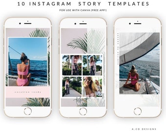 Vacation Instagram Stories Template, Instagram Story Templates, Insta Stories Templates, Editable IG Stories, Canva Templates for Instagram