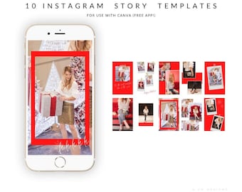 Christmas Instagram Stories Template, Instagram Story Templates, Insta Templates, Festive, Holidays, Canva Templates for Instagram Stories