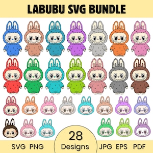 Labubu SVG, Labubu PNG, Personagens Monstros, Svg, png, jpg, dxf, pdf, Download Instantâneo