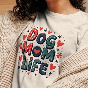 Women's Cute Dog Mom Shirt, Fur Mom Life Tee, Dog Mama T-Shirt, Pet Lover Gift, Dog Parent Tee