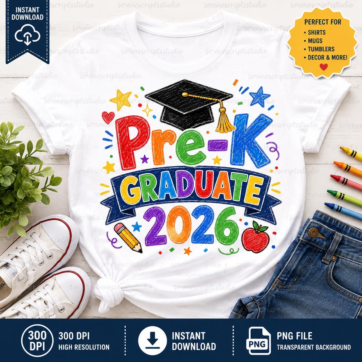 Pre-k Graduate 2026 PNG, Preschool Graduation Shirt Design (digital ...