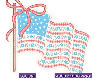 Coquette 4th of July American Flag Png, Preppy Patriotic USA Png, American Memorial Day png, Cottage Core Lace Coquette Bow, 300 dpi