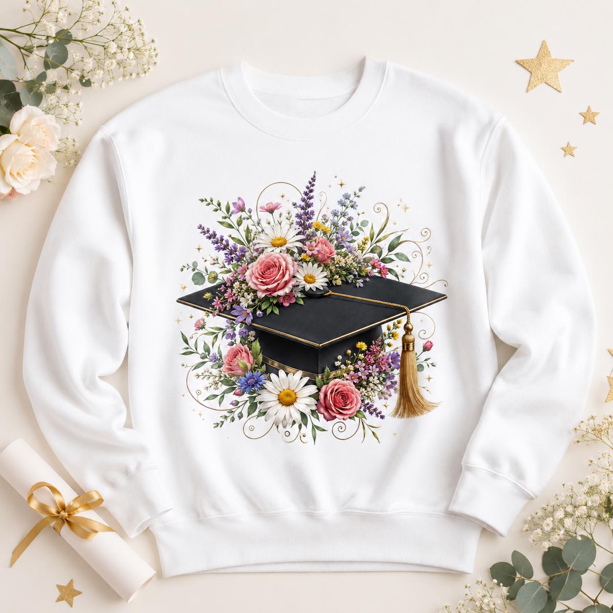 Graduation Cap Wildflower PNG, Floral Grad Design, Class of 2026 ...