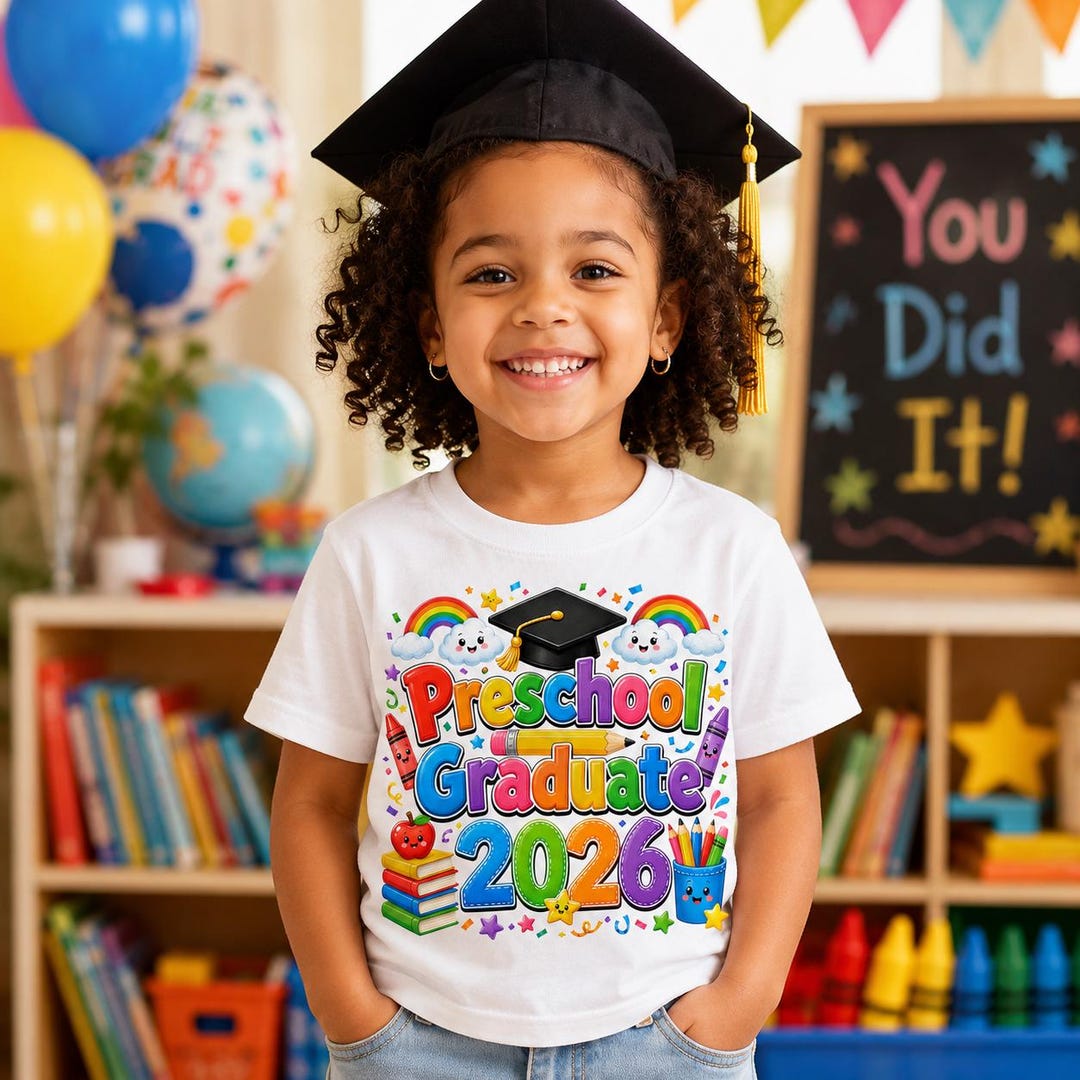 Preschool Graduate 2026 PNG, Pre-k Graduation Shirt Design (digital ...