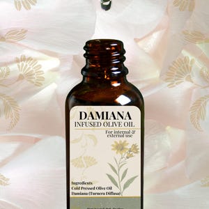 30ml Hand Made Damiana Infused Cold Pressed Olive Body & Massage Oil