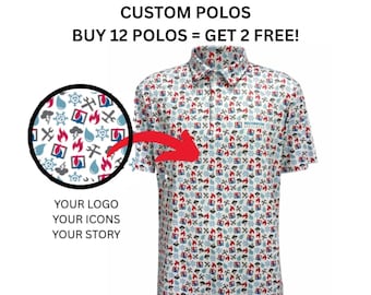 Custom Sublimation Polo Shirts | Business Uniforms, Team Apparel, Corporate Golf Polos | BUY 12 GET 2 FREE