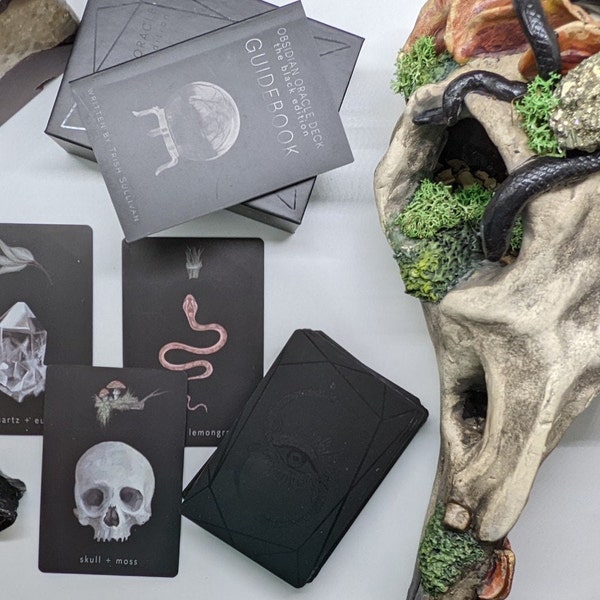 Baraja de oráculo Obsidian, edición negra, en oferta